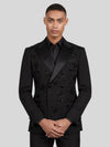 Onyx Jet Star-Bead Peak-Lapel Double-Breasted Tuxedo Jacket 04