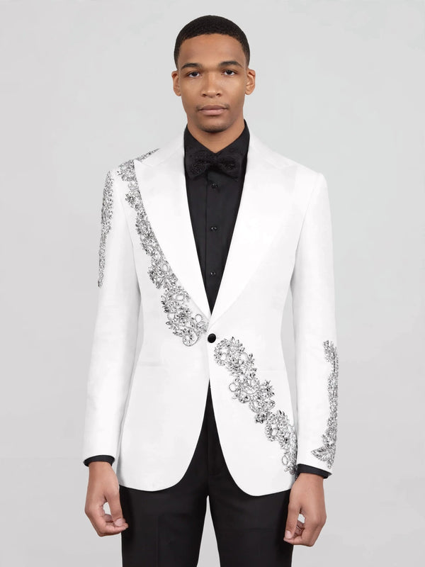 Ivory Crystal Tuxedo Jacket 06