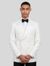 Ivory White Houndstooth Satin Peak-Lapel Double-Breasted Tuxedo Jacket 02