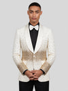 Ivory Gold Gradient Crystal-Dot Shawl-Collar Tuxedo Jacket 05