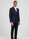 Midnight Navy Bold Pick-Stitch Patch-Pocket Peak-Lapel Double-Breasted Tuxedo Jacket 03
