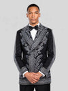 Onyx Silver Fern Crystal Peak-Lapel Double-Breasted Tuxedo Jacket 02