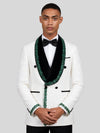Ivory Emerald Crystal-Trim Black Shawl-Collar Double-Breasted Tuxedo Jacket 02