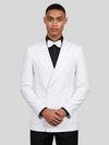 Snow White Pick-Stitch Patch-Pocket Peak-Lapel Double-Breasted Tuxedo Jacket 05