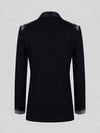 Onyx Silver Crystal Perimeter Shawl-Collar Tuxedo Jacket 09