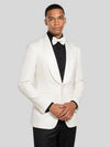 Ivory Paisley-Jacquard Satin Shawl-Collar Tuxedo Jacket 05