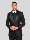 Onyx Silver Rain-Dot Shawl-Collar Tuxedo Jacket 05