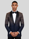Midnight Gold Crystal Gradient Shawl-Collar Tuxedo Jacket 02