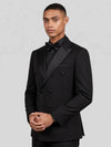 Onyx Satin Peak-Lapel Six-Button Double-Breasted Tuxedo Jacket 06