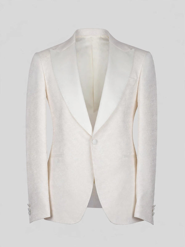 Ivory Flap-Pocket Peak-Lapel Tuxedo Jacket 07