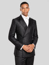 Onyx Silver-Speckle Satin Peak-Lapel Two-Button Double-Breasted Tuxedo Jacket 03