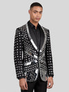 Onyx Silver Mirror-Mosaic Shawl-Collar Tuxedo Jacket 04