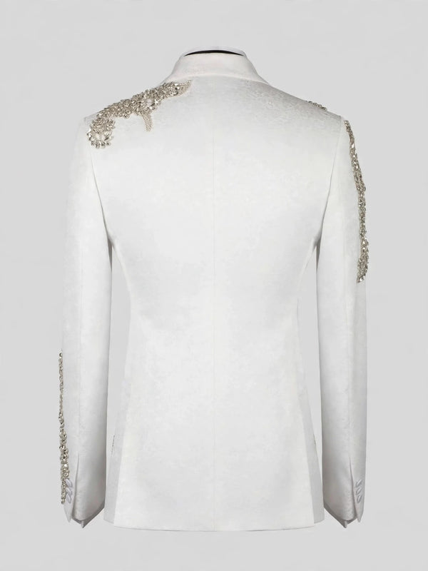 Ivory Crystal Peak-Lapel Tuxedo Jacket 09