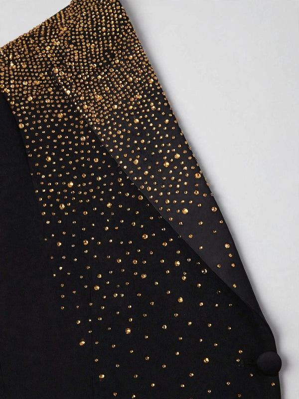 Onyx Gold Gradient Crystal-Dot Peak-Lapel Double-Breasted Tuxedo Jacket 08