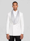Ivory Silver Crystal-Mesh Shawl-Collar Double-Breasted Tuxedo Jacket 01