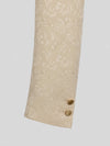 Champagne Paisley-Jacquard Gold Satin Peak-Lapel Six-Button Double-Breasted Tuxedo Jacket 10