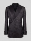 Onyx Tonal Paisley Satin Peak-Lapel Double-Breasted Tuxedo Jacket 07