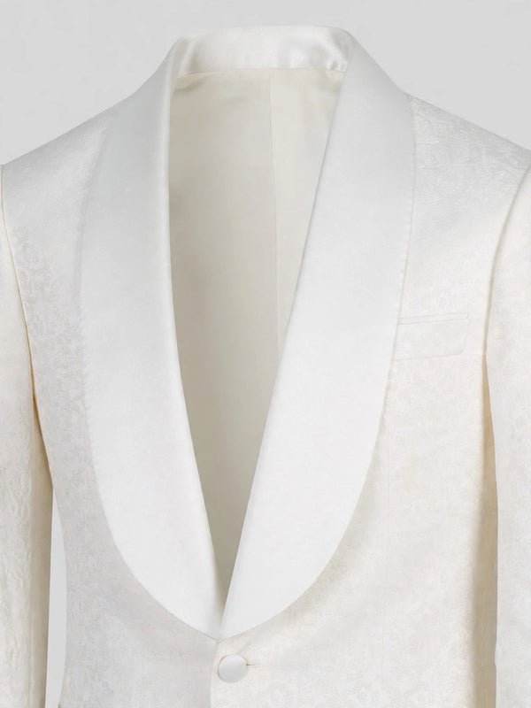 Ivory Paisley-Jacquard Satin Shawl-Collar Tuxedo Jacket 08