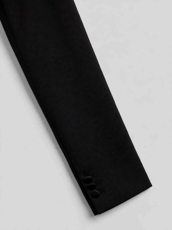 Onyx Jet Star-Bead Peak-Lapel Double-Breasted Tuxedo Jacket 10