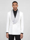 Ivory Silver Crystal-Mesh Shawl-Collar Double-Breasted Tuxedo Jacket 04