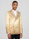 Cream Champagne Mirror-Stud Cascade Peak-Lapel Double-Breasted Tuxedo Jacket 03
