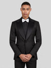 Onyx Textured Satin-Welt Peak-Lapel Tuxedo Jacket 05