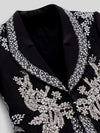 Onyx Silver Crystal Bouquet Shawl-Collar Tuxedo Jacket 08