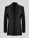 Onyx Silver Mirror-Mosaic Shawl-Collar Tuxedo Jacket 09