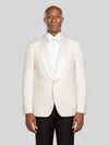 Cream Fine-Grain Satin Shawl-Collar Tuxedo Jacket - cover