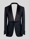 Slate Grey Diamond-Texture Satin Shawl-Collar Tuxedo Jacket 07