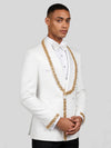 Ivory Gold Crystal-Trim Shawl-Collar Double-Breasted Tuxedo Jacket 03