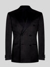 Onyx Grain-Textured Satin Peak-Lapel Double-Breasted Tuxedo Jacket 07