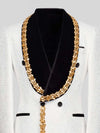 Ivory Gold-Leaf Velvet Shawl-Collar Double-Breasted Tuxedo Jacket 08