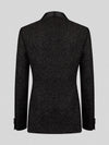 Onyx Jet Floral Shawl-Collar Tuxedo Jacket 09