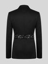 Onyx Silver Crystal Belted Shawl-Collar Double-Breasted Tuxedo Jacket 09