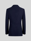 Midnight Navy Bold Pick-Stitch Patch-Pocket Peak-Lapel Double-Breasted Tuxedo Jacket 09