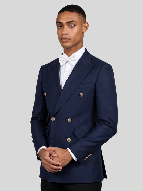 Royal Navy Gold-Button Slant-Flap Peak-Lapel Double-Breasted Suit Jacket 03