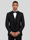 Onyx Glitter-Tweed Satin Shawl-Collar Tuxedo Jacket 02