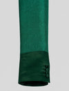 Emerald Micro-Dot Dark-Green Satin Shawl-Collar Belted Double-Breasted Tuxedo Jacket 10