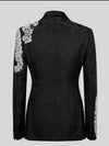 Onyx Silver Crystal Cascade Double-Breasted Tuxedo Jacket 09