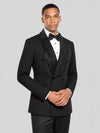 Onyx Jet Crystal-Mesh Shawl-Collar Double-Breasted Tuxedo Jacket 02