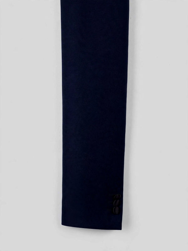 Midnight Navy Satin Peak-Lapel Six-Button Double-Breasted Tuxedo Jacket 10