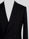 Onyx Pick-Stitch Patch-Pocket Peak-Lapel Double-Breasted Tuxedo Jacket 08