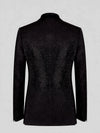 Onyx Jet Crystal-Dot Peak-Lapel Tuxedo Jacket 09