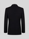 Onyx Silver Crystal Cluster Shawl-Collar Tuxedo Jacket 09