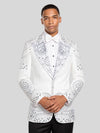 Ivory Silver Crystal Medallion Peak-Lapel Tuxedo Jacket 03