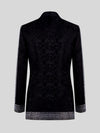 Onyx Silver Fern Crystal Peak-Lapel Double-Breasted Tuxedo Jacket 09