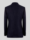 Midnight Navy Tonal Shadow-Stripe Six-Button Peak-Lapel Double-Breasted Suit Jacket 09