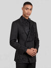 Onyx Jet Constellation-Bead Shawl-Collar Double-Breasted Tuxedo Jacket 06