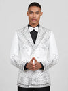 Ivory Silver Crystal Cascade Peak-Lapel Double-Breasted Tuxedo Jacket 05